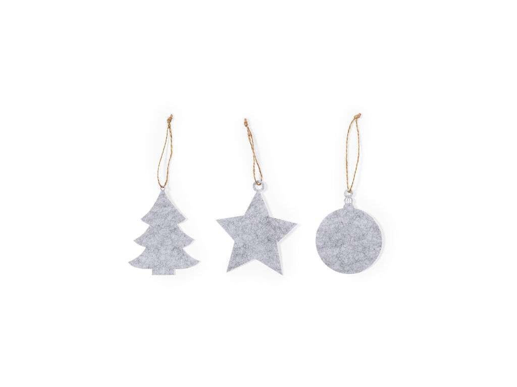 Set de 3 adornos navideños en fieltro con colgador
