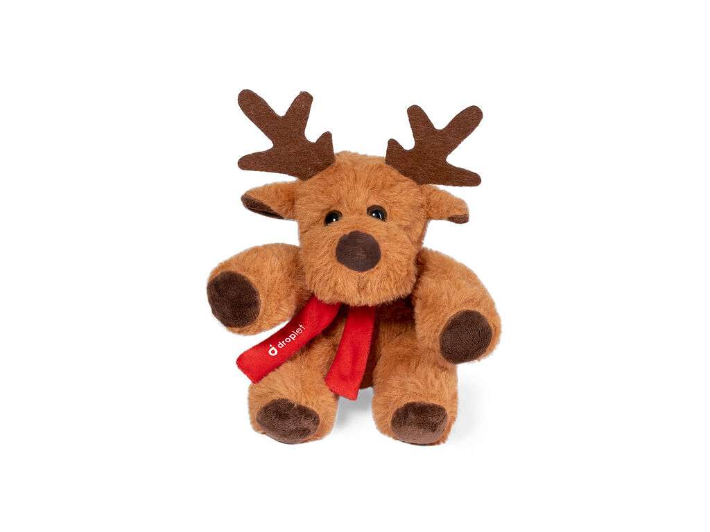 Reno de peluche con bufanda personalizable, regalo navideño único