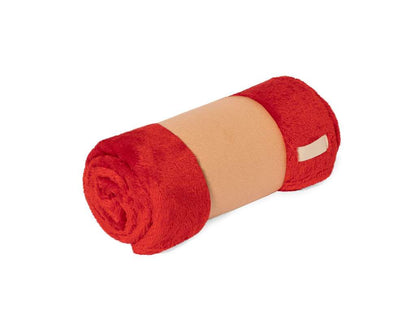 Manta coral fleece 130x160 cm suave y anti-pilling con parche