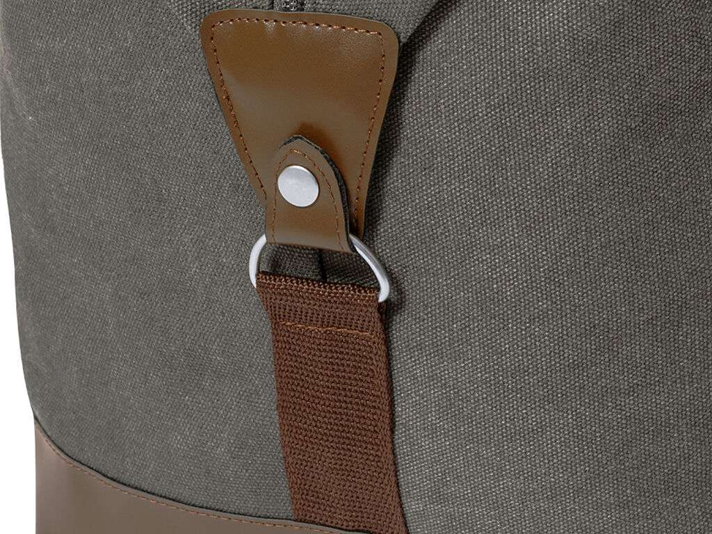 Bolso Sharyl en resistente canvas gris con asas de polipiel