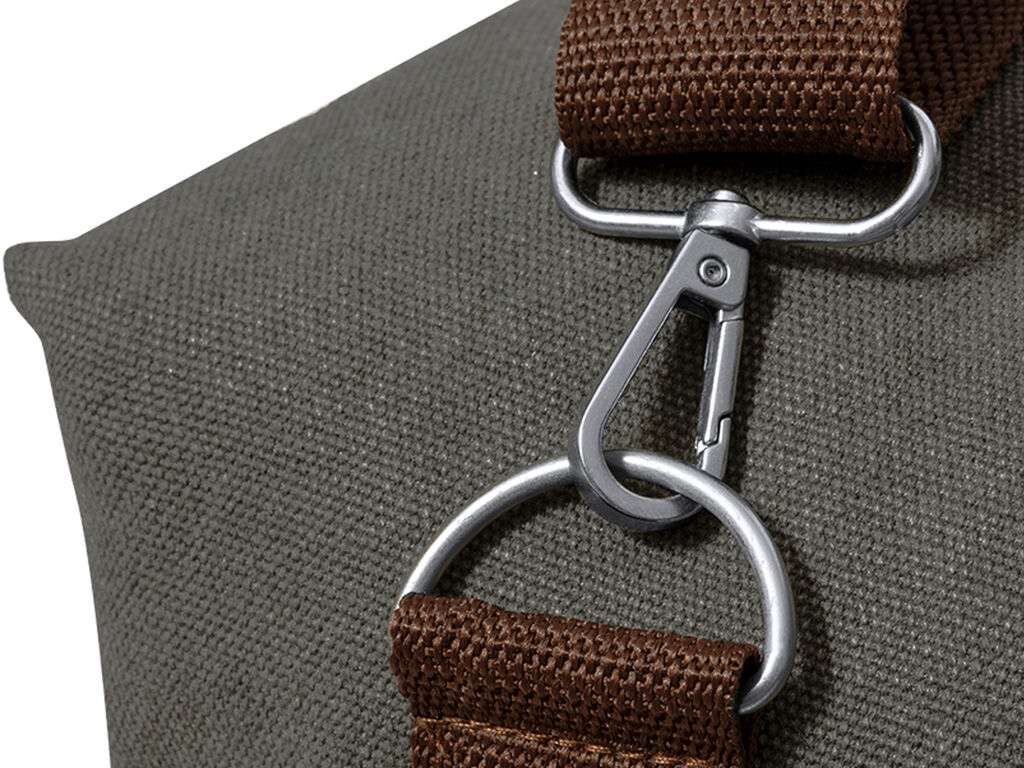 Bolso Sharyl en resistente canvas gris con asas de polipiel