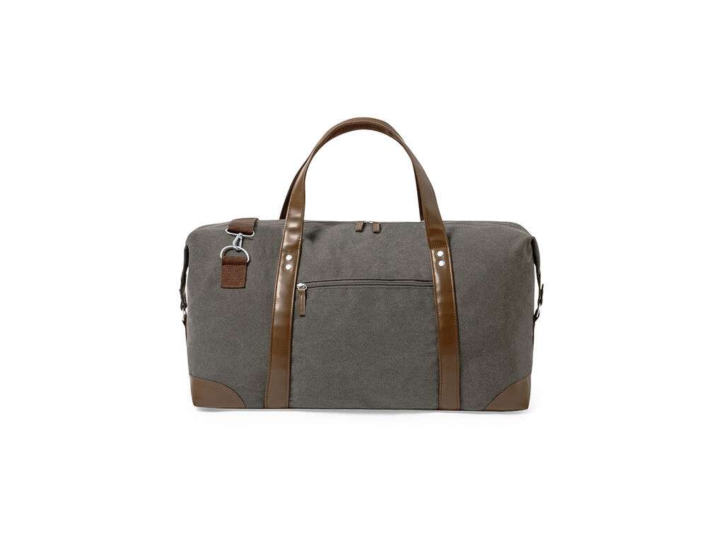 Bolso Sharyl en resistente canvas gris con asas de polipiel