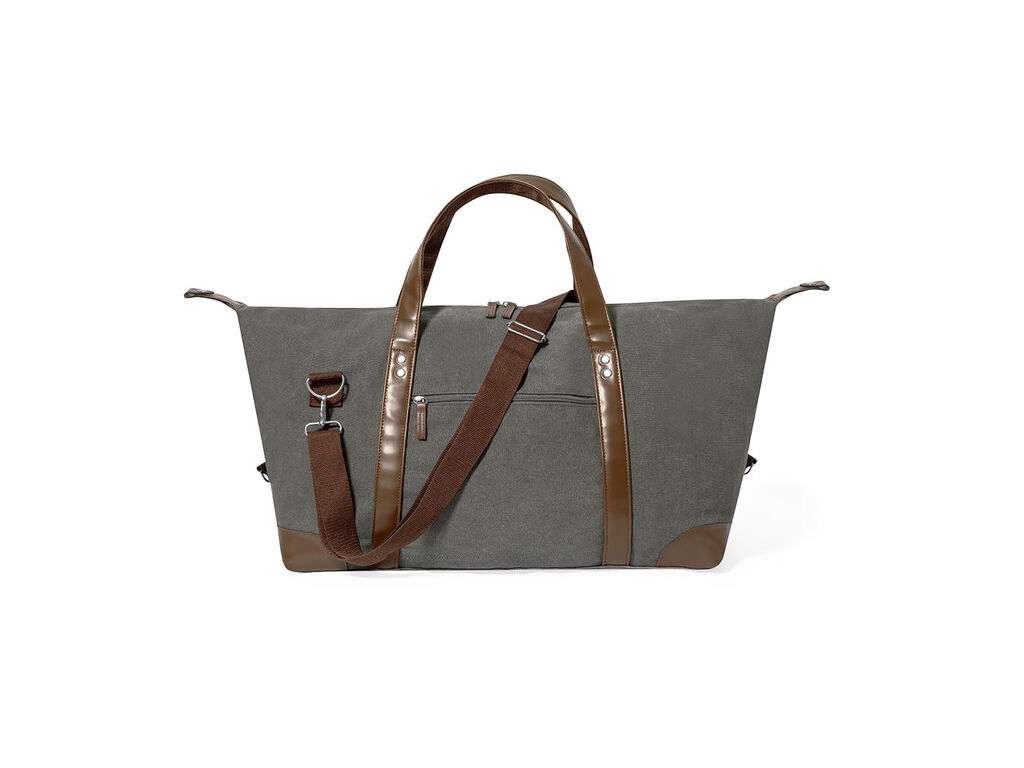 Bolso Sharyl en resistente canvas gris con asas de polipiel
