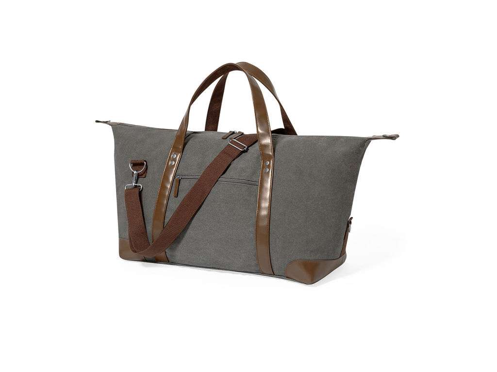 Bolso Sharyl en resistente canvas gris con asas de polipiel