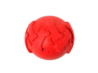 Pelota para mascotas Bigel de goma resistente con relieve de huesos