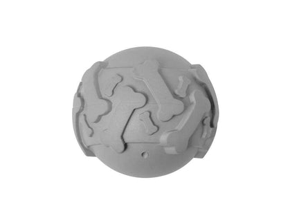 Pelota para mascotas Bigel de goma resistente con relieve de huesos