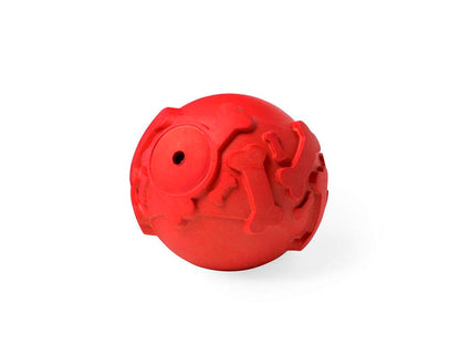 Pelota para mascotas Bigel de goma resistente con relieve de huesos