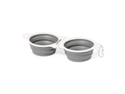 Bowl plegable de caña de trigo para mascotas con mosquetón