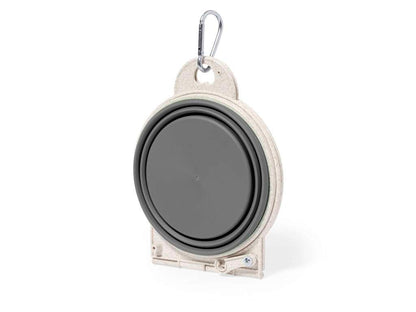 Bowl plegable de caña de trigo para mascotas con mosquetón