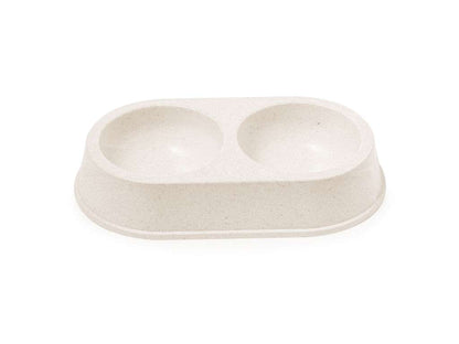 Bowl doble para mascotas de fibra de bambú ecológico y resistente