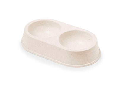 Bowl doble para mascotas de fibra de bambú ecológico y resistente