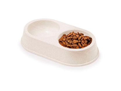 Bowl doble para mascotas de fibra de bambú ecológico y resistente