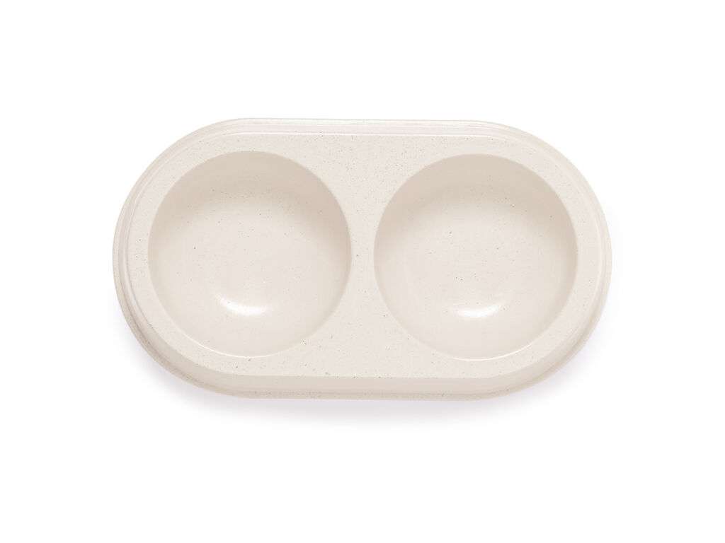 Bowl doble para mascotas de fibra de bambú ecológico y resistente