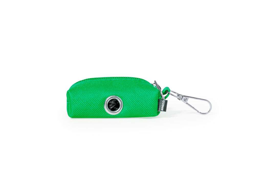 Dispensador de bolsas para mascotas en RPET con mosquetón y 15 bolsas