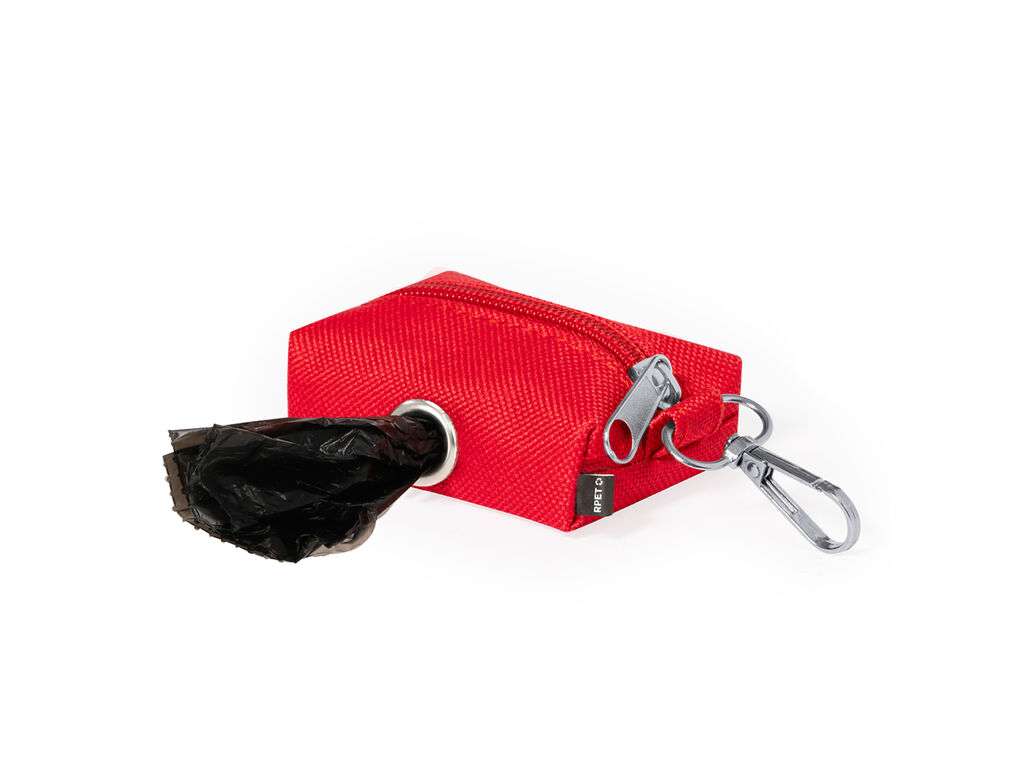 Dispensador de bolsas para mascotas en RPET con mosquetón y 15 bolsas