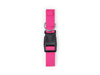 Collar resistente ajustable para mascotas con cierre seguro y accesorio metálico