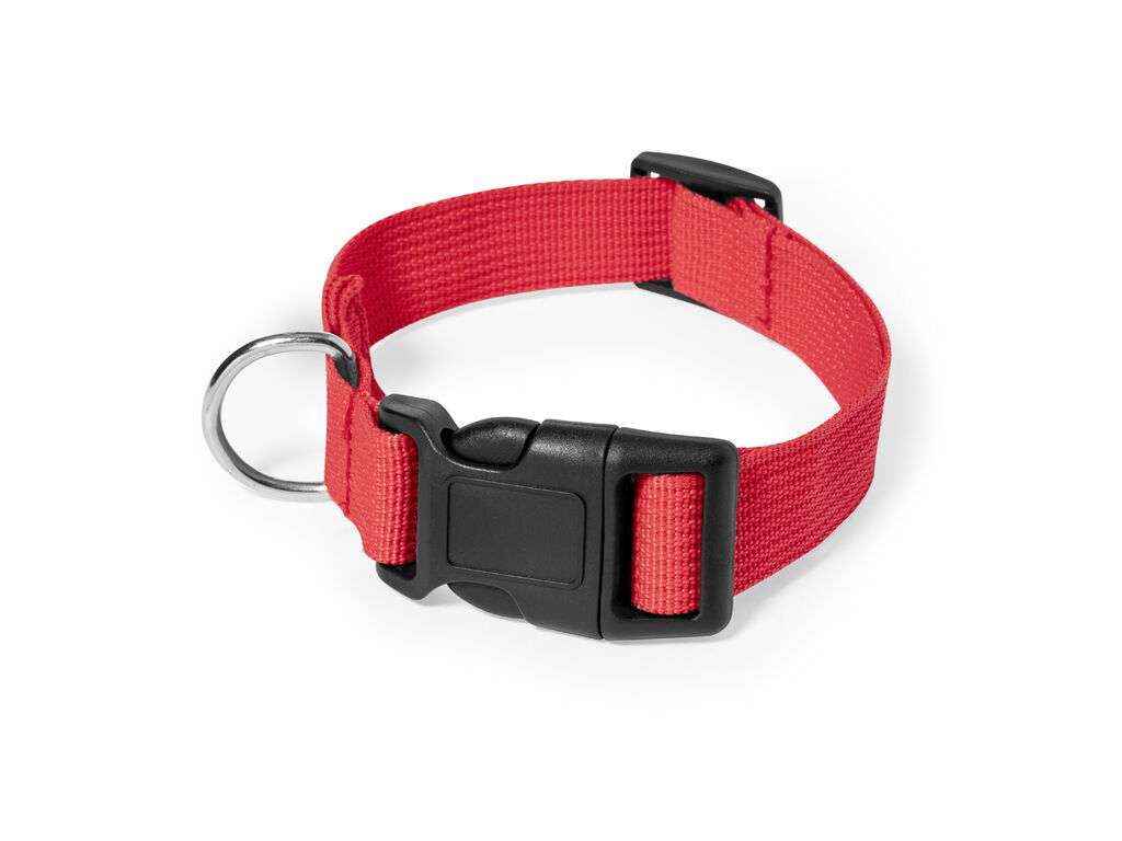 Collar resistente ajustable para mascotas con cierre seguro y accesorio metálico