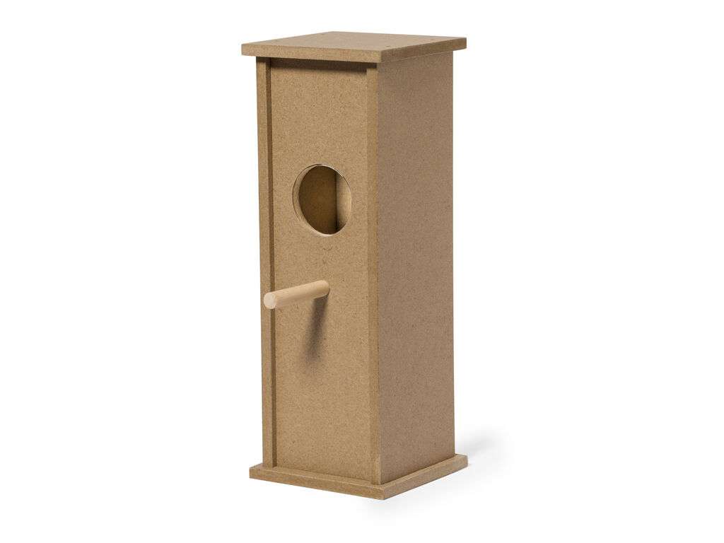 Caseta colgante para pájaros en madera resistente, fácil montaje