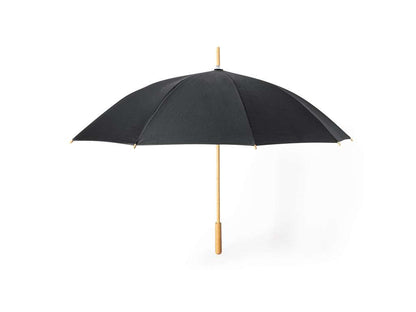 Paraguas Gotley 105cm negro con mango de bambú y varillas antiviento