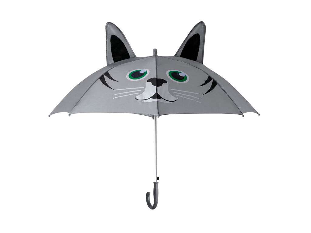 Paraguas infantil con diseño de gato y rana, 78 cm diámetro