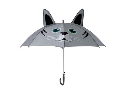 Paraguas infantil con diseño de gato y rana, 78 cm diámetro