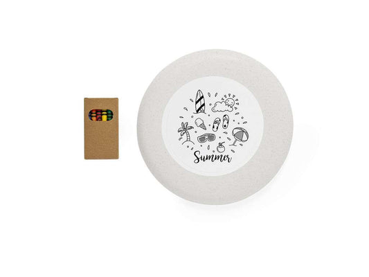 Frisbee de caña de trigo personalizable con ceras para colorear
