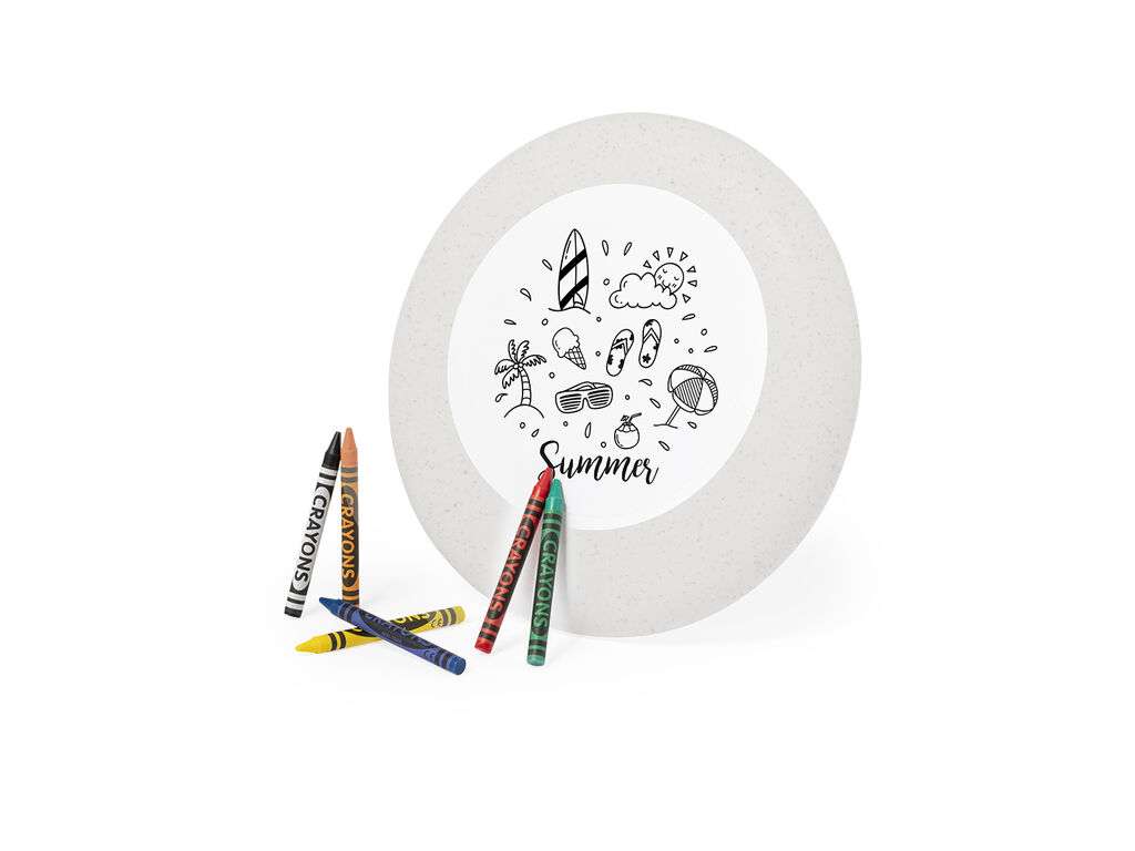 Frisbee de caña de trigo personalizable con ceras para colorear