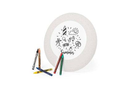 Frisbee de caña de trigo personalizable con ceras para colorear