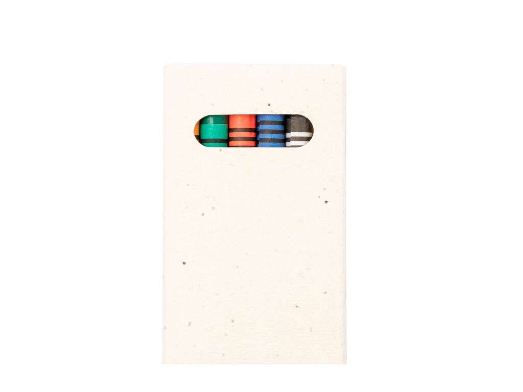 Set de 6 ceras de colores con caja plantable y semillas de petunia
