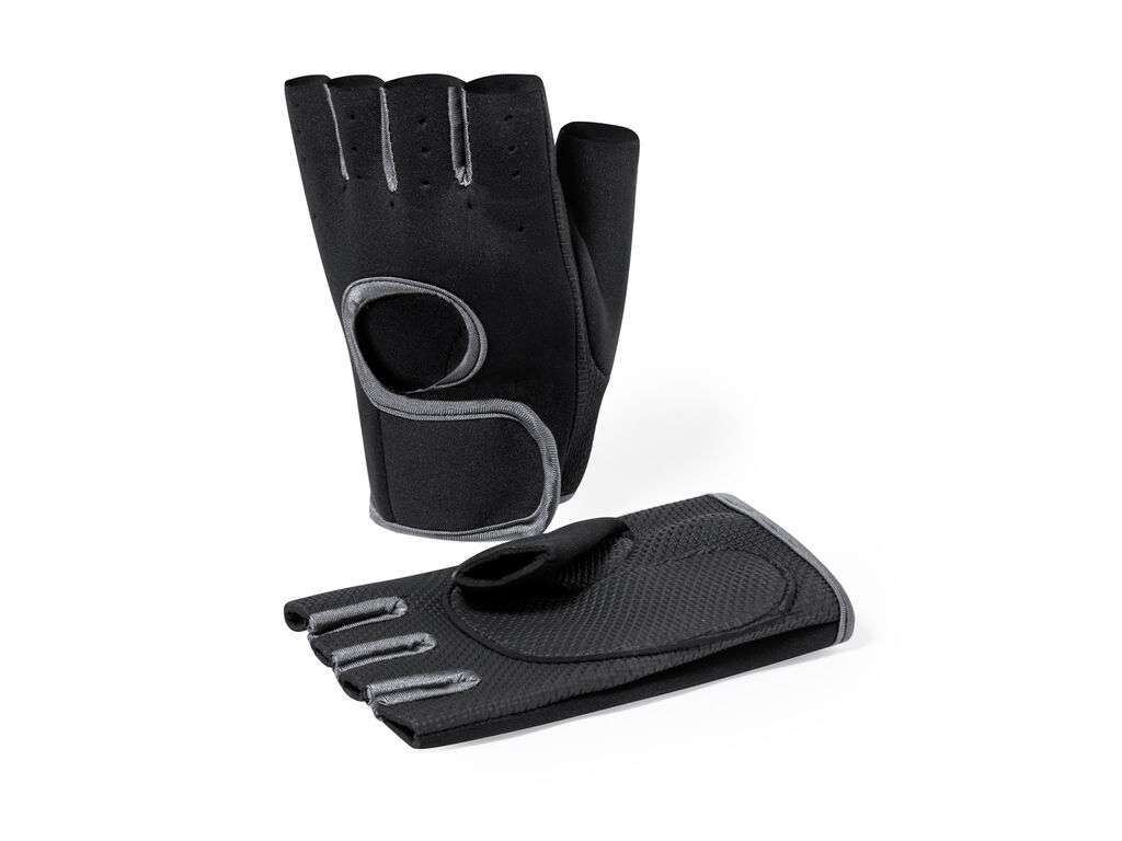 Guantes deportivos transpirables con cierre de velcro - Color negro