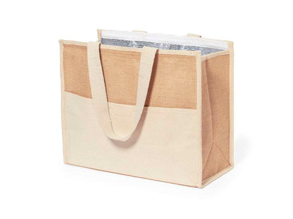 Bolsa nevera Presli de algodón y yute con interior isotérmico