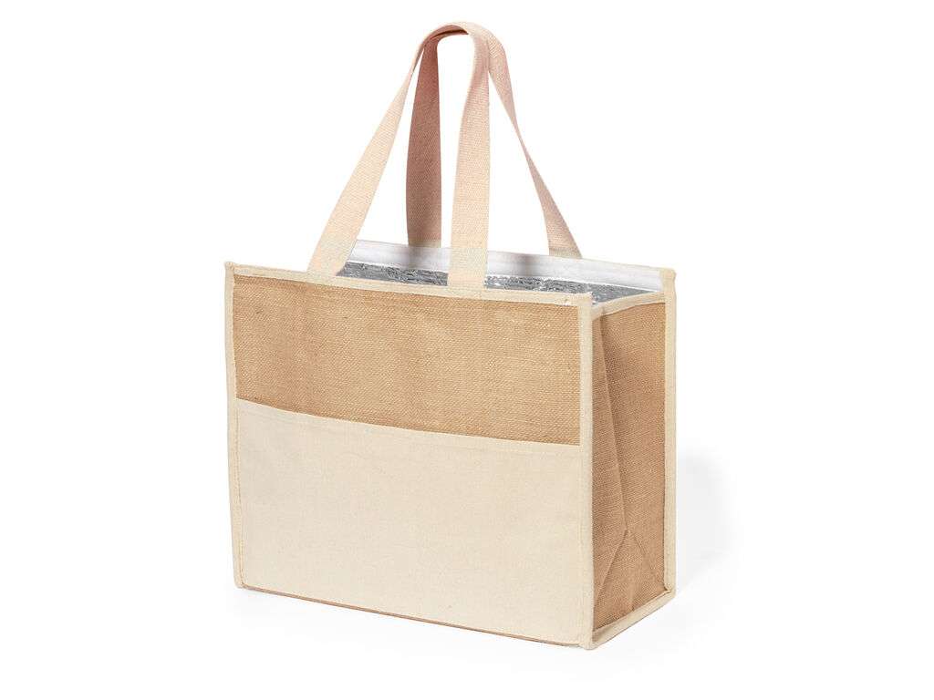 Bolsa nevera Presli de algodón y yute con interior isotérmico