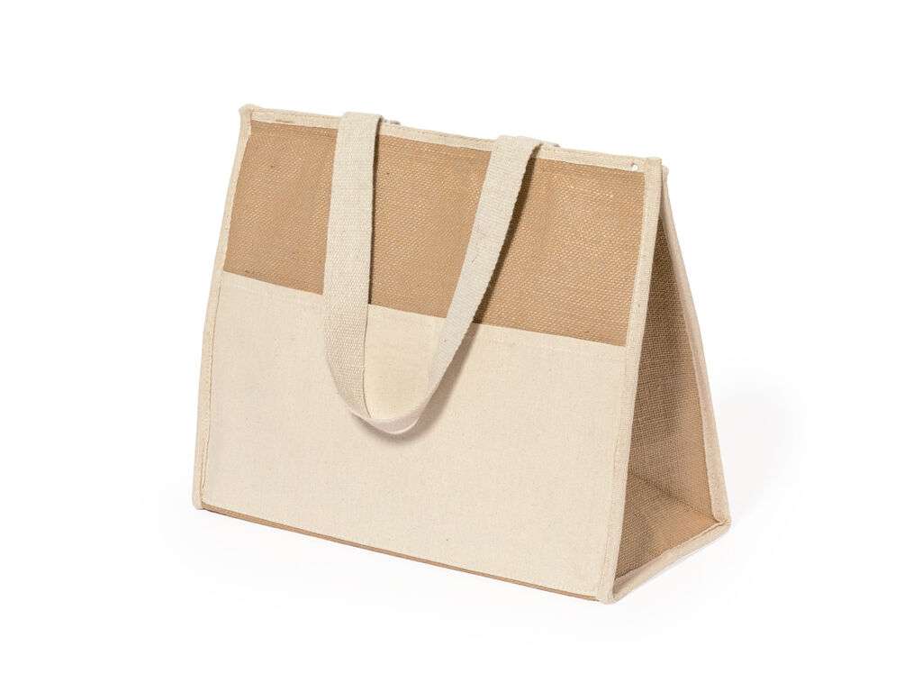 Bolsa nevera Presli de algodón y yute con interior isotérmico