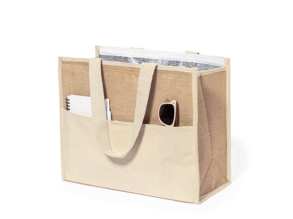 Bolsa nevera Presli de algodón y yute con interior isotérmico