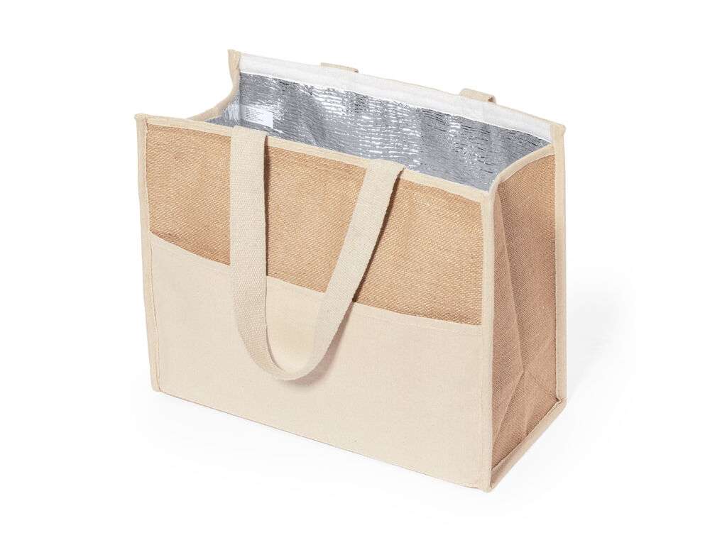 Bolsa nevera Presli de algodón y yute con interior isotérmico