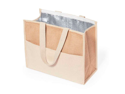 Bolsa nevera Presli de algodón y yute con interior isotérmico