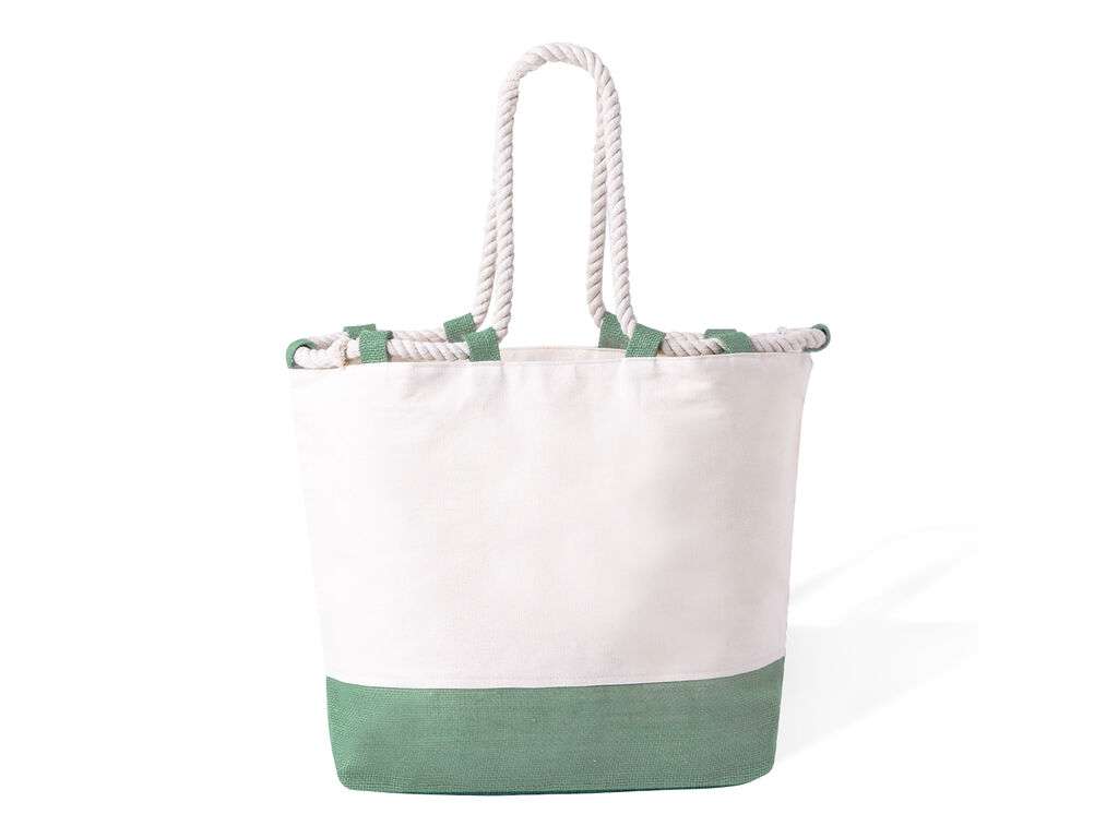 Bolsa de algodón resistente con asas largas y capacidad hasta 10 kg