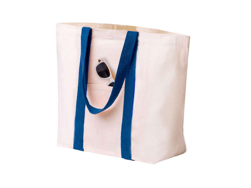 Bolsa de algodón resistente con cierre y bolsillos - hasta 10kg