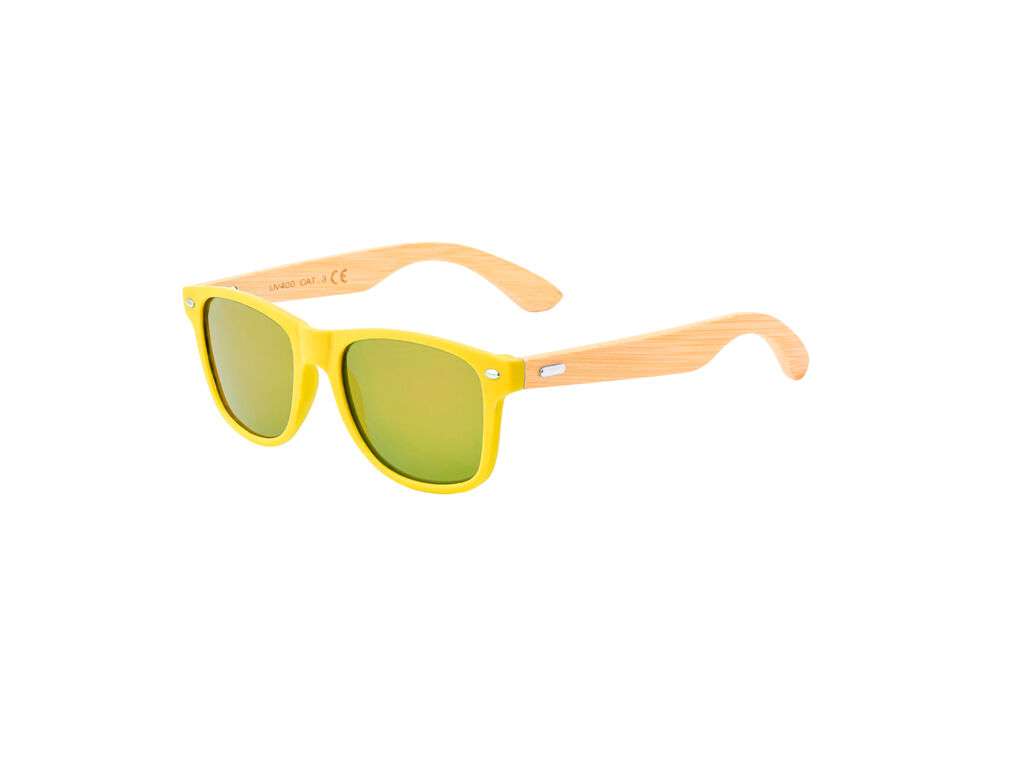 Gafas de sol Ferguson de bambú con protección UV400 y lentes espejo