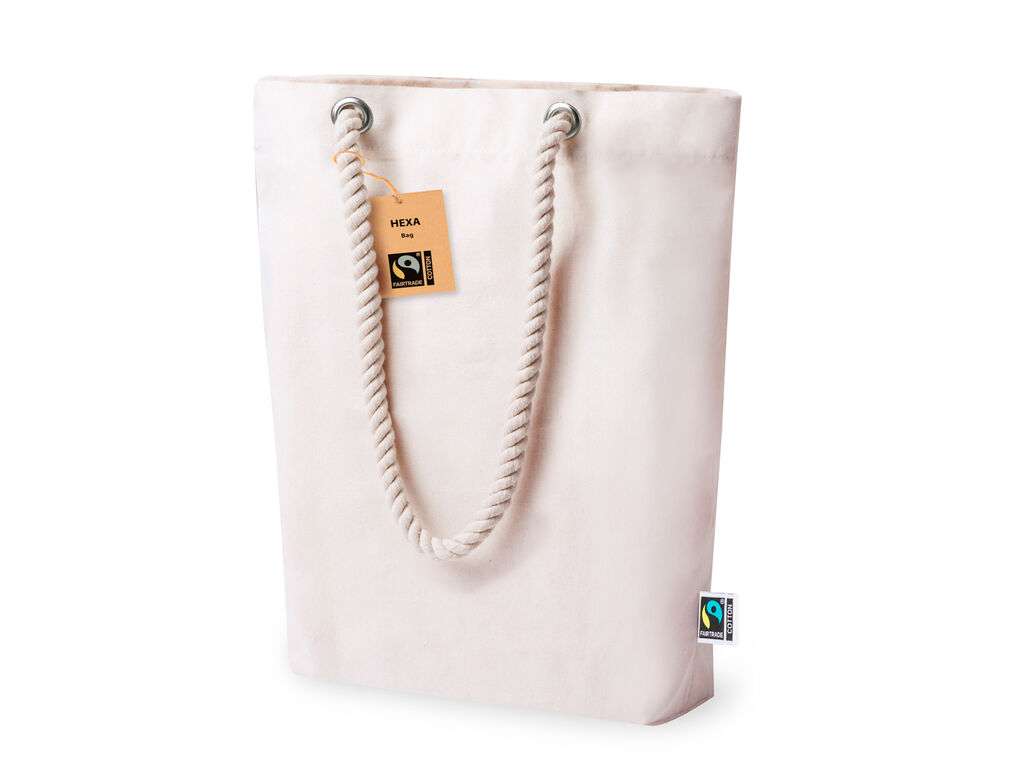Bolsa de algodón natural Fairtrade resistente y sostenible