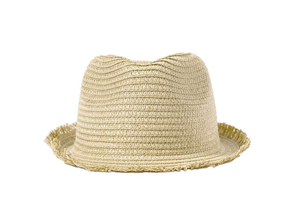Sombrero Harmon de paja con bordes de flecos y cinta ajustable