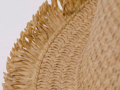 Sombrero Harmon de paja con bordes de flecos y cinta ajustable