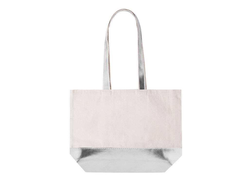 Bolsa de algodón reciclado y polipiel metalizada resistente 8 kg