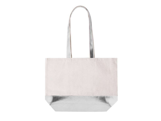 Bolsa de algodón reciclado y polipiel metalizada resistente 8 kg