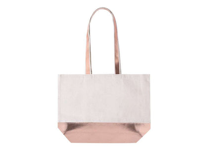 Bolsa de algodón reciclado y polipiel metalizada resistente 8 kg
