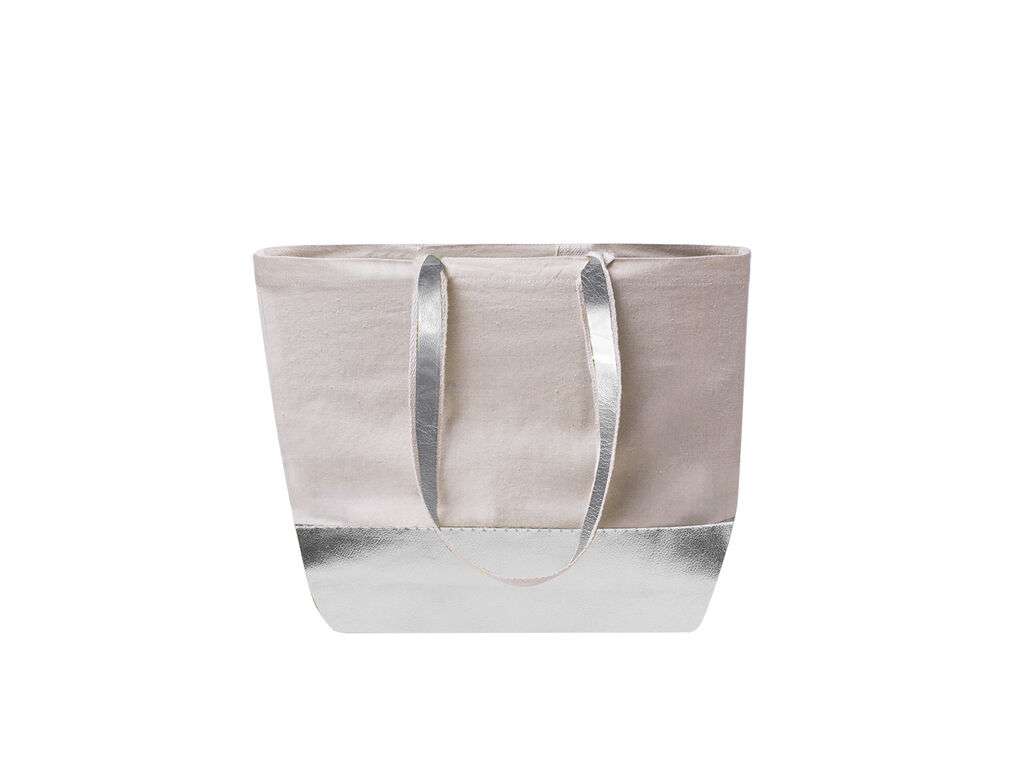 Bolsa de algodón reciclado y polipiel metalizada resistente 8 kg