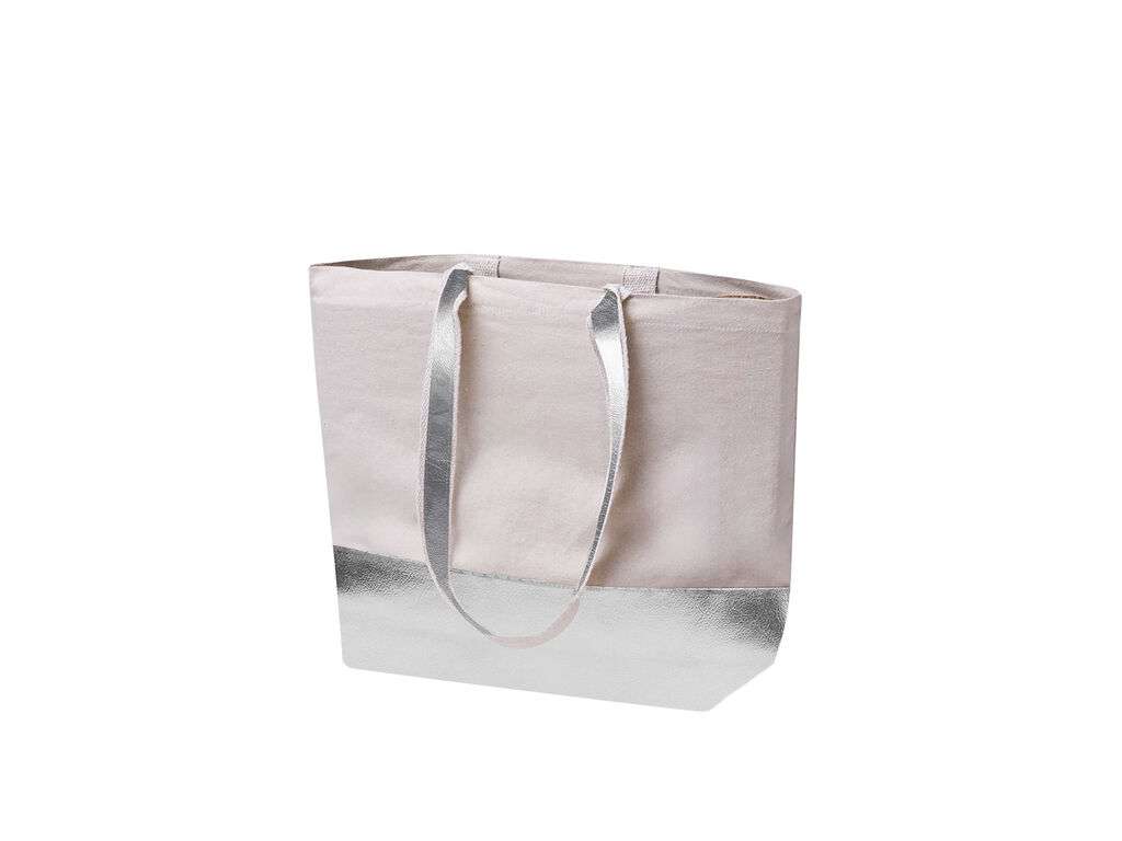 Bolsa de algodón reciclado y polipiel metalizada resistente 8 kg