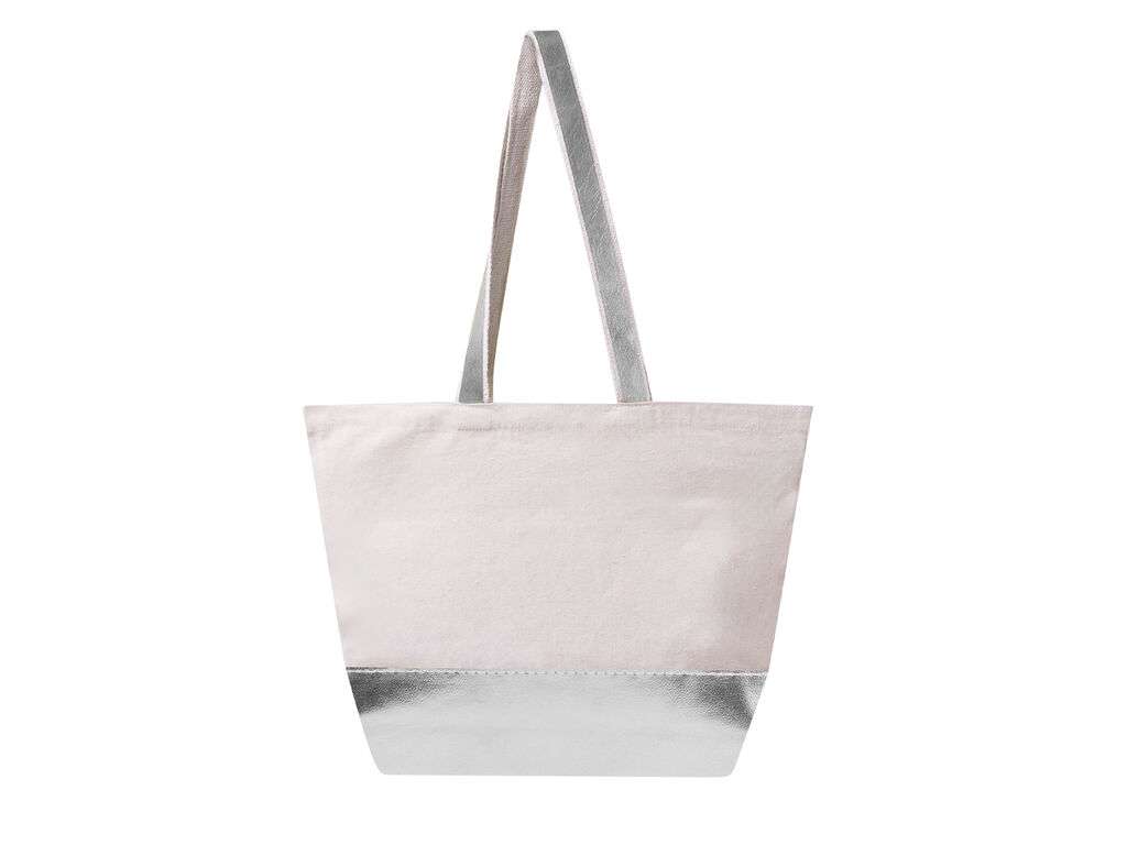 Bolsa de algodón reciclado y polipiel metalizada resistente 8 kg