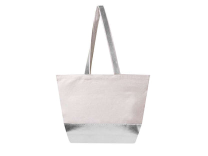 Bolsa de algodón reciclado y polipiel metalizada resistente 8 kg