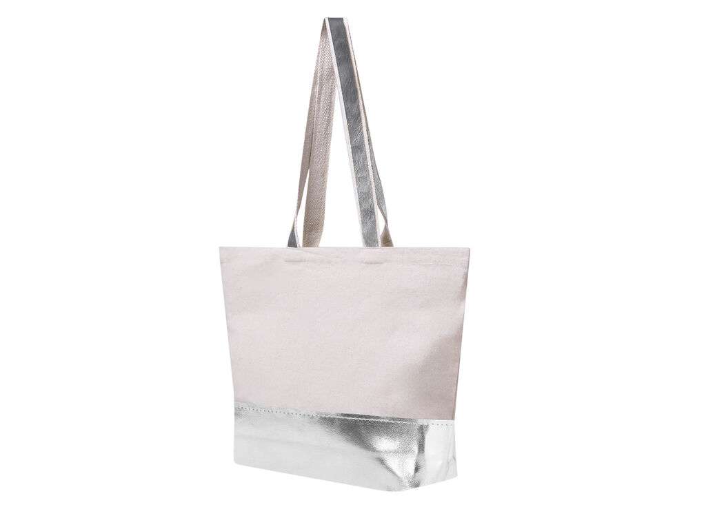 Bolsa de algodón reciclado y polipiel metalizada resistente 8 kg